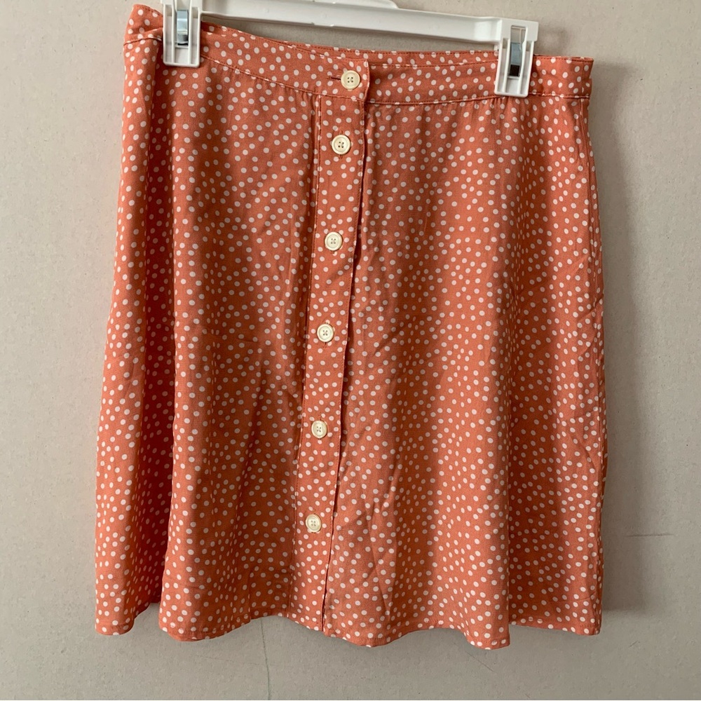 Gap Peach Polka Dot Button Front Skirt
